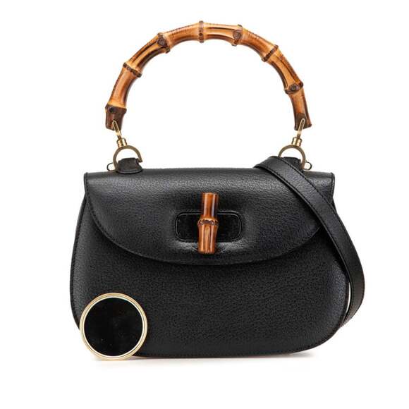 Gucci Bamboo Handbag/Shoulder Bag 2WAY 000 926 0633 Black Leather Women's GUCCI - Picture 12 of 13